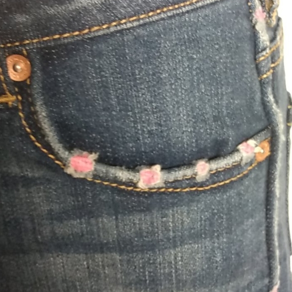 Bullhead Brand High Rise Raw Hem Jean Short Shorts - Picture 3 of 14